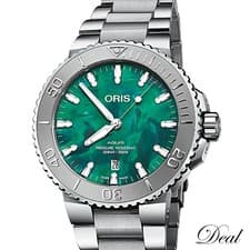 storage item ORIS Aquis Date Bressnet 01 733 7730 4137 Marble Green Men s Watch