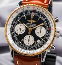 Breitling Navitimer 42mm Yellow Gold Steel Complete Black Dial Two-Tone D23322
