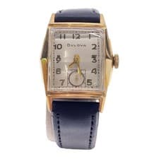 BULOVA Manual Wind Wristwatch Analog Leather White Black Classic Timepiece