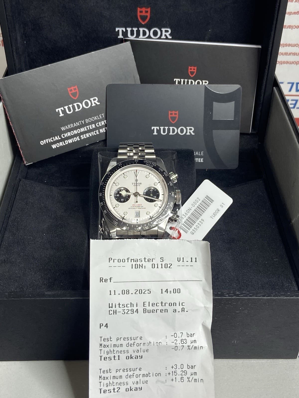 Tudor Black Bay Chronograph Panda With T-Fit Clasp Bracelet M79360N Box & Papers
