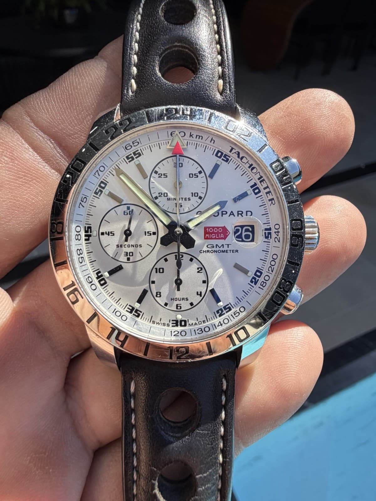 CHOPARD MILLE MIGLIA GMT 8992 MENS WATCH STEEL SWISS CHRONOGRAPH AUTOMATIC DATE