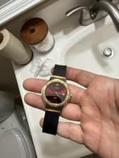 Hublot MDM 36mm classic Watch Wine Red Dial 18k Yellow Gold *rare*