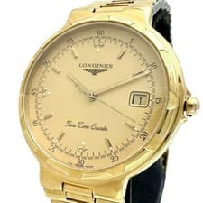 Longines Conquest Men's Watch Gold Dial Gold Band Used From Japan