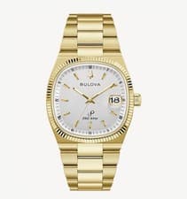 Bulova Precisionist Super Seville Men's Watch Gold Tone Sapphire Silver 97B223