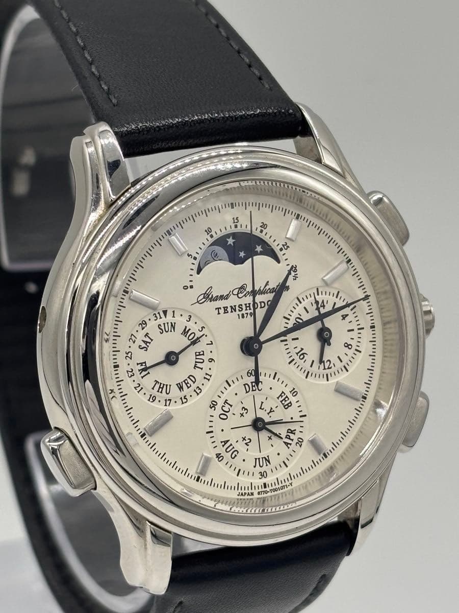 Tenshodo Grand Complication Quartz 6770-T000541 Moon Phase Chronograph Japan