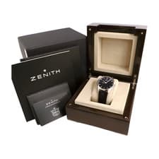 Zenith Elite Ultra Thin 03.2010.681 Automatic Black 40mm Steel Watch Auth