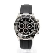 Rolex Daytona 116519LN Oysterflex Box & Papers 2019 18K White Gold Black Diamond