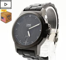 [Exc+5 w/Box] ORIS Advanced 7641-47 Black Day Date 40mm Automatic Men's JAPAN