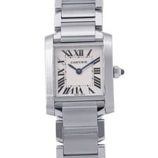 CARTIER Tank francaise SM 25mm 20mm Stainless Steel Silver Dial W51008Q3