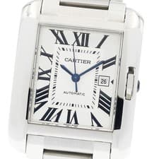 CARTIER Tank Anglaise LM W5310009 Date Silver Dial Automatic Men's Watch_943430