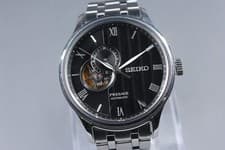 Near MINT SEIKO Presage SARY093 4R39-00W0 Automatic Black Dial Watch From JAPAN