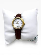 Orologio Gucci 304326oz Vintage Bicolor Gold Steel Brown Leather Swiss