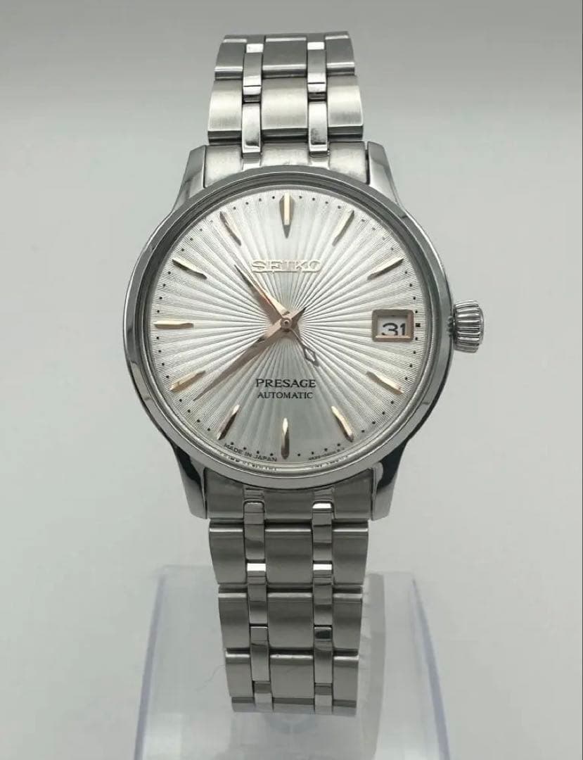 Seiko Presage 4R35-02T0 Automatic White Dial 1.30in Case 7.87in Wrist