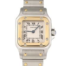 Authentic Cartier Santos Galbe SM Two-tone W20012C4 SSxYG Quartz #230-000-46...