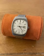 Vintage OMEGA Deville Quartz Cal.1342 Date Silver Men's 34mm Watch