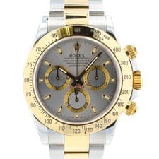 Rolex Mens Daytona Chronograph 116523 40mm Two-Tone 18KY & Steel Grey Dial Watch