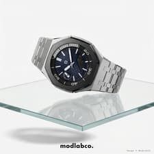 MLC-334 modlab company BESPOKE GA-2100 Casioak Navy Dial Silver Metal 42mm Custo