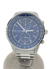 CITIZEN GN-4W-S Quartz Analog Blue Dial Stainless Watch Near Mint JAPAN