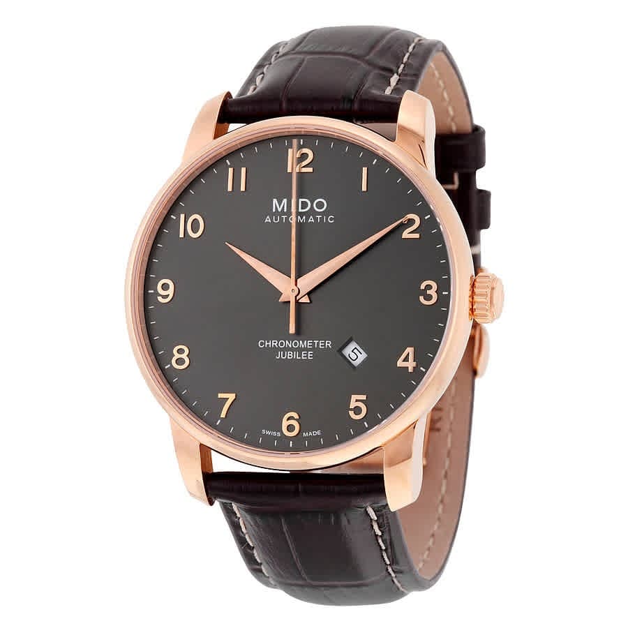 Mido Jubilee Automatic Black Dial Brown Leather Men's Watch M86903138