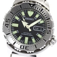 Seiko SKX779 Black Monster Automatic Diver 200m Men's Watch Used