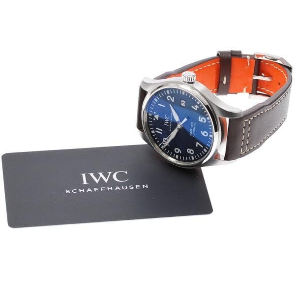 IWC SCHAFFHAUSEN PILOT WATCH MARK XVIII IW327010 40mm SS Leather Navy Dial #C292