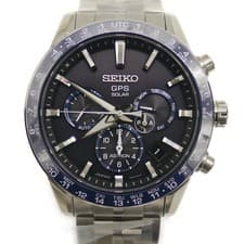 Seiko Astron SBXC001 Solar GPS Satellite Radio Titanium Watch Black Dial