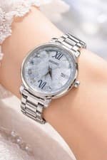 SEIKO LUKIA Solar Radio Wave Watch Purple White MOP Swarovski Crystals Limited