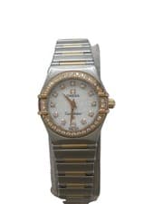 Omega Women's Watch Case Damaged Belt Rubbed Constellation Diamond Bezel Used