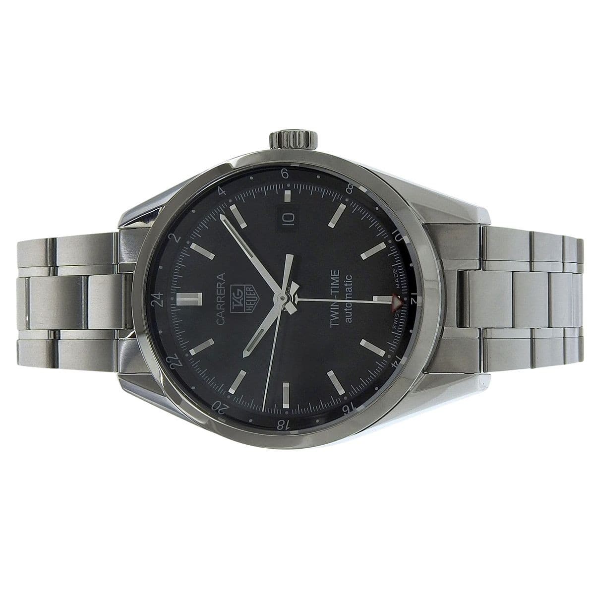TAG HEUER CARRERA TWIN-TIME WV2115.BA0787 SS BLACK AUTO 100273