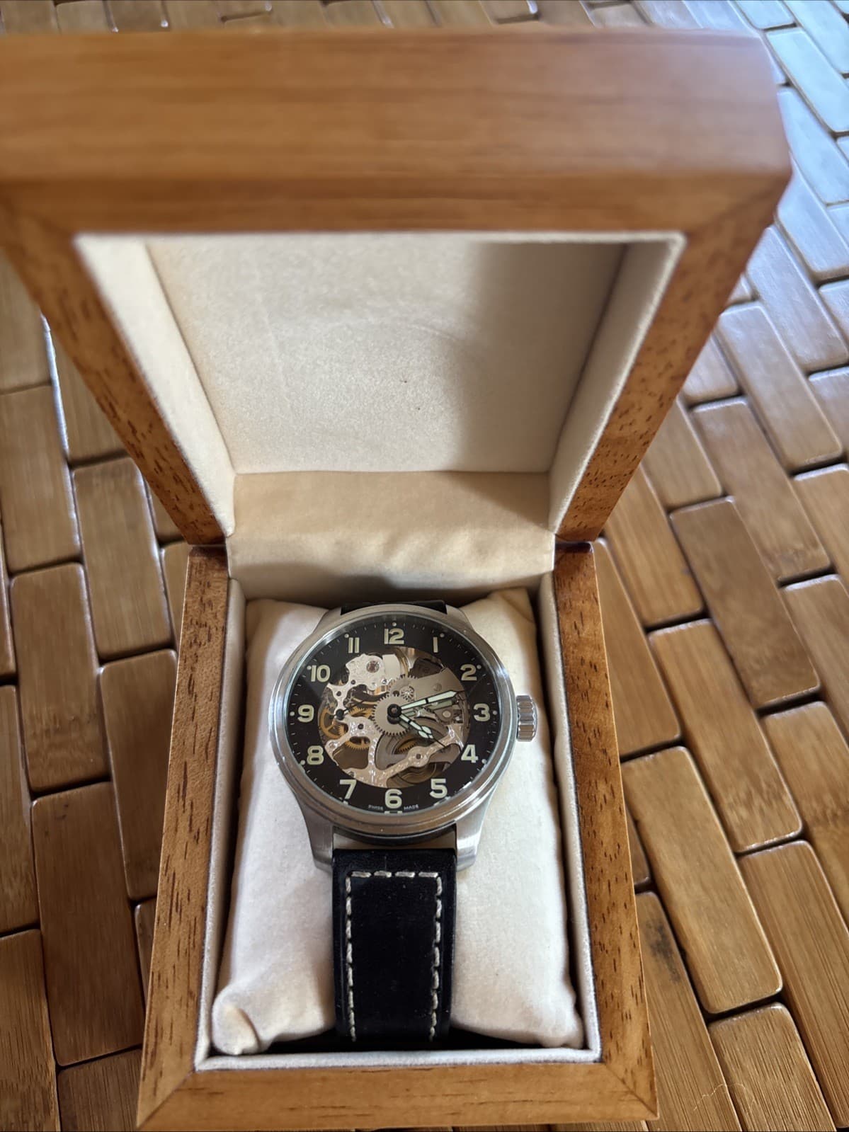 ZENO SKELETONIZED WATCH with ZENO WATCH WINDER