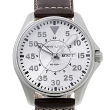 Hamilton HAMILTON Khaki Aviation Pilot Day Date Quartz H64611555 H646110 Silver