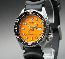 Vintage[Exc+5] SEIKO Diver 150m 6458-600A 37mm Orange Day/Date QZ Mens Watch JP