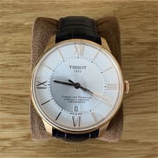 Tissot Chemin Des Tourelles Chronometer Automatic Gold Brown Leather Watch