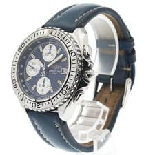 BREITLING CHRONOMAT A13051 41mm SS Navy Dial Automatic Chronograph Date #C519