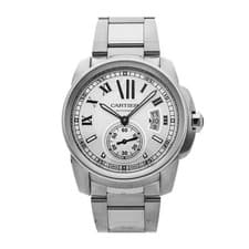 Cartier Calibre De Cartier Steel Auto 42mm Silver Dial Bracelet Watch W7100013