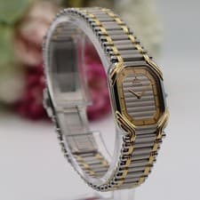 SEIKO CREDOR 2F70-5490 Quartz Watch 18KT Gold Silver Ladies Round Box Papers