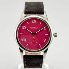 NOMOS Club Campus 38 Deep Pink Sapphire 100m Swiss Made Manual WInd Full Set