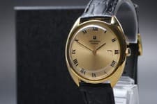 New Strap [Exc+5] UNIVERSAL GENEVE 542111 Gold Dial 35mm Hand Winding Mens Watch