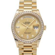 ROLEX Day-Date 36 128348RBR Champagne/diamond WATCH 723598