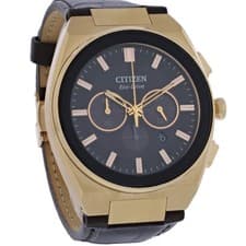 Citizen Eco-Drive Axiom SC Men's Black Dial Brown Leather Strap Watch CA4583-01E