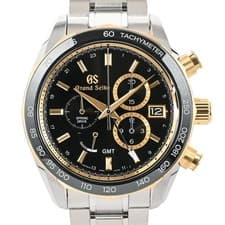 GRAND SEIKO Spring Drive Chronograph Gmt SBGC240 Black Men's Used Watch #31031