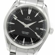 OMEGA WATCH 2517.50 SEAMASTER AQUA TERRA DATE QUARTZ BLACK STAINLESS STEEL MEN'S