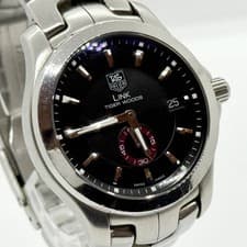 TAG Heuer Watach Tiger Woods Model Link WJ2110 Silver Black Automatic Men's Auth