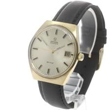 OMEGA DE VILLE 880700 35mm SS/GP Gold Dial Automatic Date Leather Strap #C2027