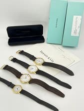 Tiffany & Co. Quartz Gold-Tone Unisex Wristwatches Lot of 4 (All Serviced)