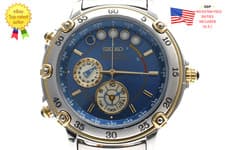 ▶[ Exc+5 ] Seiko 6M37-6000 Yacht Timer Blue Quartz Chronograph 40mm Men's Watch