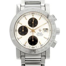 GIRARD PERREGAUX Chronograph Date USED Wrist Watch Silver SS
