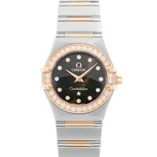 Omega Constellation 1360.60.00 22mm Diamond 18k Red Gold Steel Watch Box Card