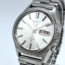 Seiko 5 Deluxe Automatic Watch 1967 Model 5139-7010 Vintage Silver