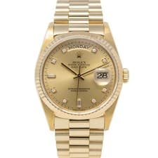 Rolex Day-Date 36 Yellow Gold President 18238 Champagne Diamond - Pre-owned